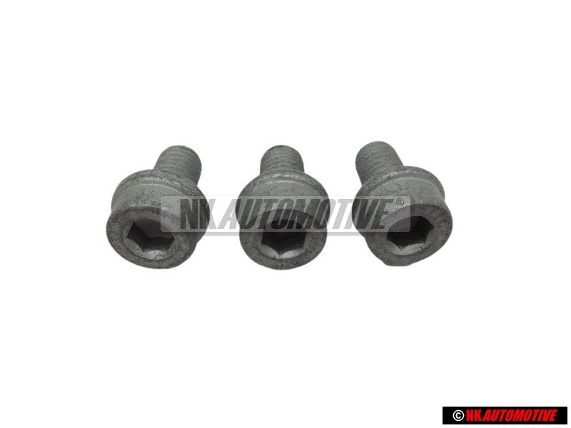 3x VW Original Tornillo De Cuello Cilindrico Con Cabeza Hexagono - N 90308607