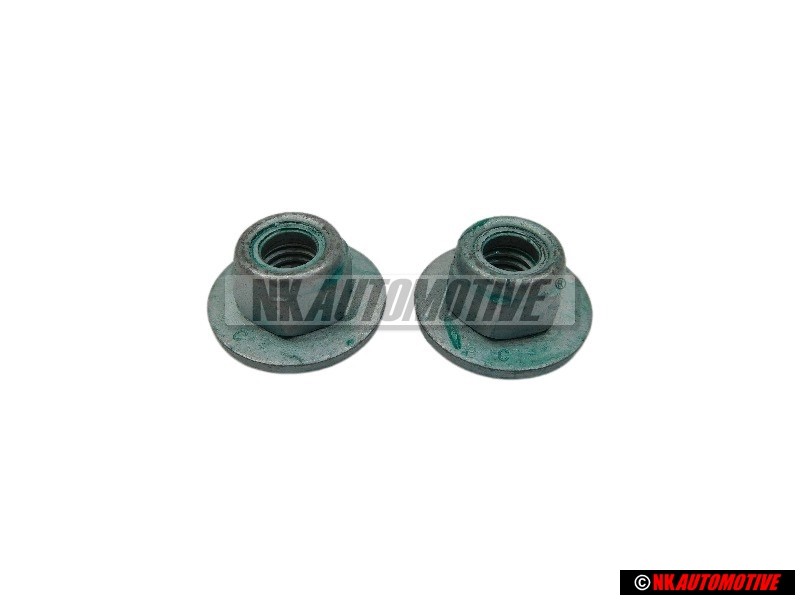 2x VW Original Tuerca Hexagonal, Autoblocante Con Arandela - N 90286703