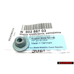 VW Original Tuerca Hexagonal, Autoblocante Con Arandela - N 90286703