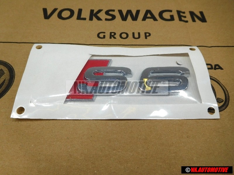 Audi Original S6 Trasero Rotulo Insignia Emblema Cromo Rojo - 4B0853735 2ZZ