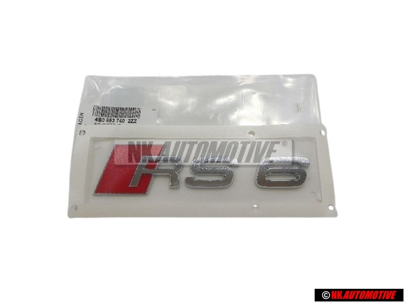 Audi Original RS6 Trasero Rotulo Insignia Emblema Cromo Rojo - 4B0853740 2ZZ