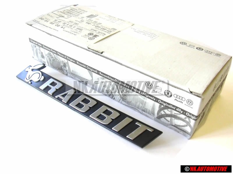 VW Original RABBIT Trasero Rotulo Insignia Emblema Plata Cepillada - 171853687J
