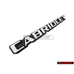 VW Original CABRIOLET Trasero Rotulo Insignia Emblema Blanco - 155853687B QK6