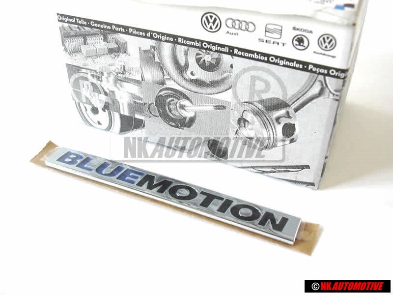 VW Original BLUE MOTION Trasero Rotulo Insignia Emblema Cromo - 3C0853675AJWWS