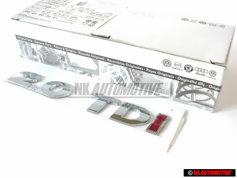 VW Original 2.0 TDI Trasero Rotulo Insignia Emblema Cromo Rojo - 5K0853675R GQF