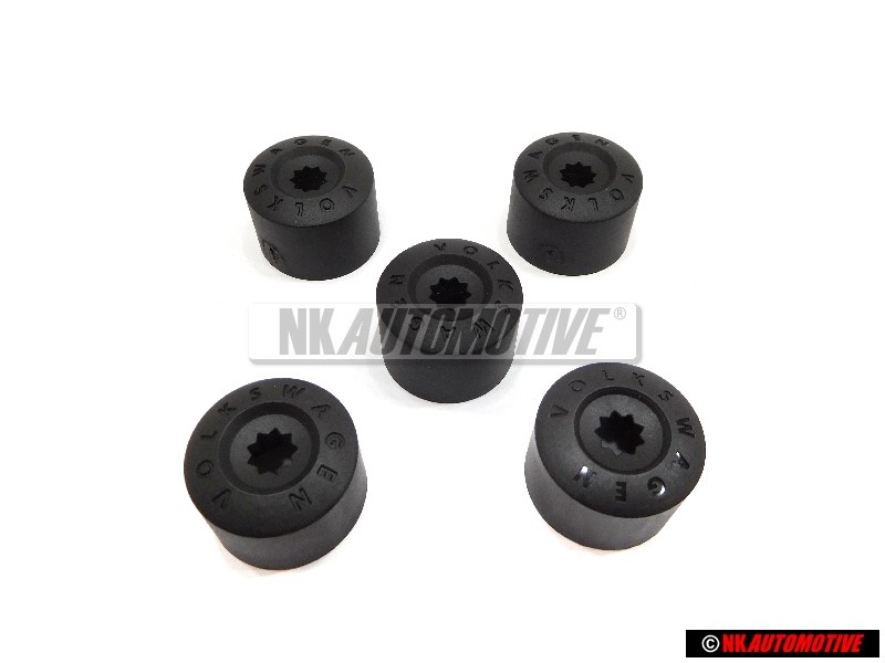 VW SET 4 xwheel Tuerca Perno Cap y 1x bloqueo Cap - Golf MK5/6/7 Scirocco MK3