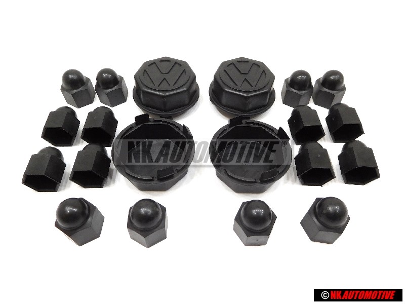 VW Original SET 4 Ruedas Centro Hub Caps & Bolt Caps - Golf MK1/2 Cabriolet