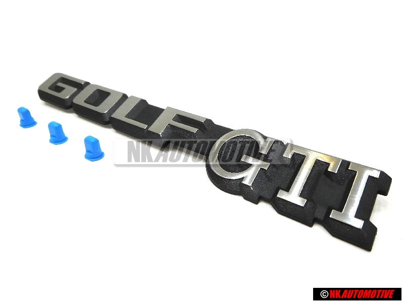 VW Original SET Golf GTI Boot Insignia con 3 Clips de Fijación - Golf MK2