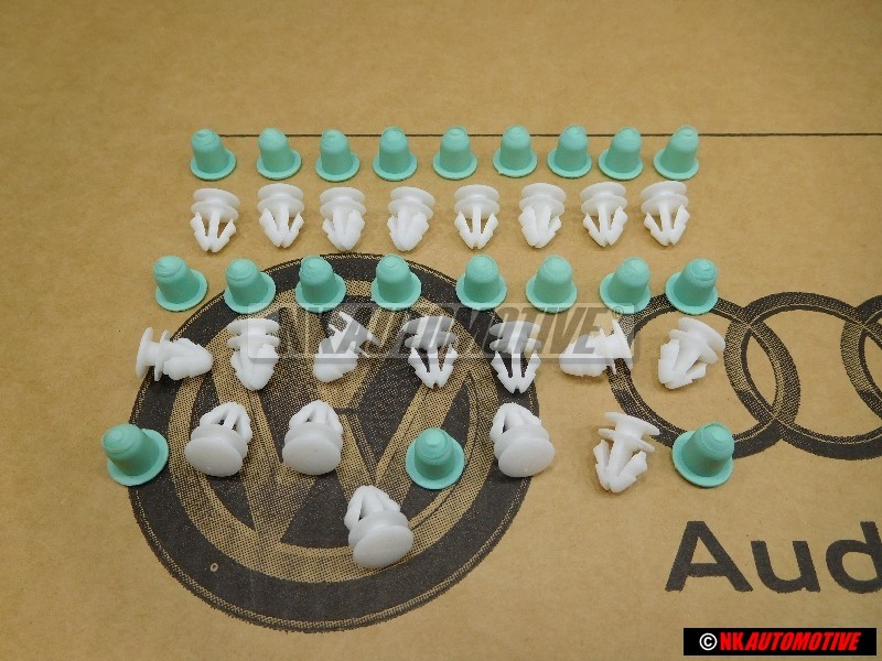 VW Original KIT de Reparación para Molduras de Puerta Grommets Clips - Golf MK2