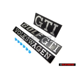 VW Original SET Insignias Traseras Delanteras Emblemas con Clips - Golf MK1 GTI