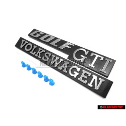 VW Original SET Insignias Traseras Emblemas con Clips de Fijación - Golf MK1 GTI