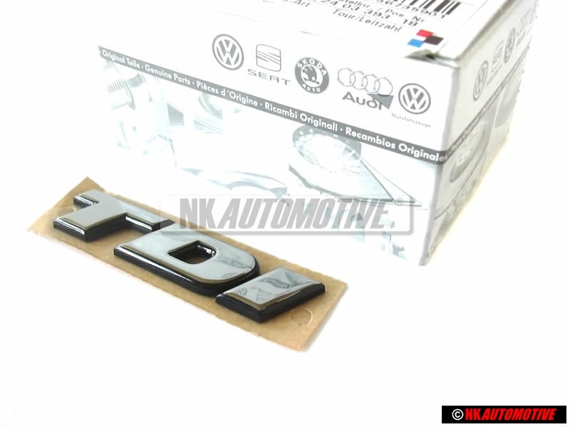 VW Original TDI Trasero Rotulo Insignia Emblema Cromo - 3A0853675B Z10
