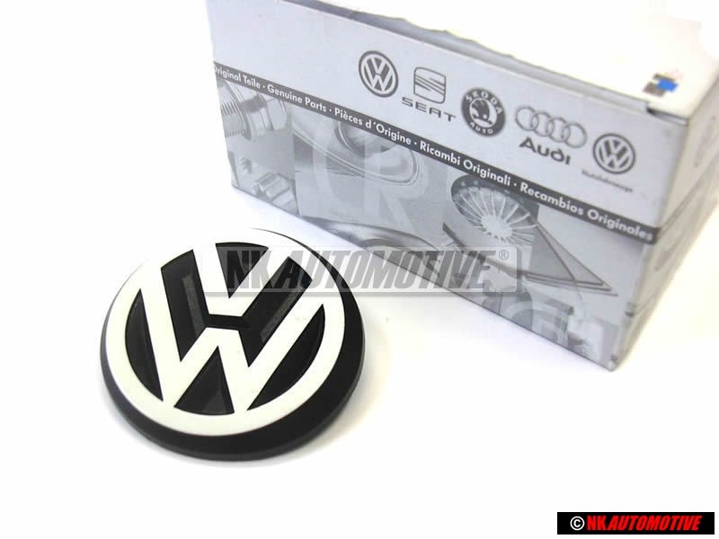 VW Original Trasero Simbolo Insignia Emblema Negro Blanco - 191853601B QK6
