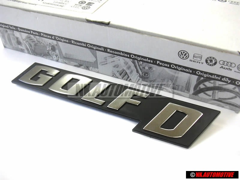 VW Original GOLF D Trasero Rotulo Insignia Emblema Plata Cepillada - 171853687P