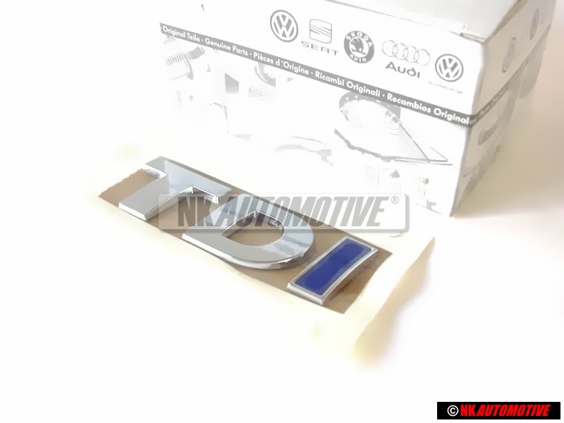 VW Original TDI Trasero Rotulo Insignia Emblema Cromo Azul - 5K0853675AJHCE