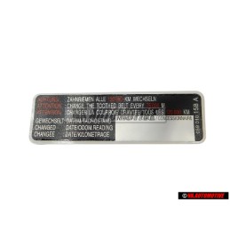 VW Original Adhesivo 'Atencion' Cambiar La Correa Dentada - 077010138B