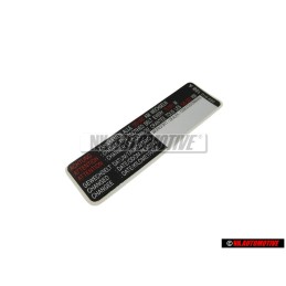 VW Original Adhesivo 'Atencion' Cambiar La Correa Dentada - 077010138B