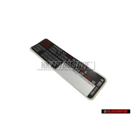 VW Original Adhesivo 'Atencion' Cambiar La Correa Dentada - 077010138B