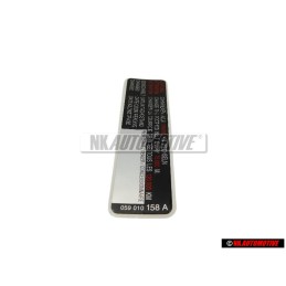 VW Original Adhesivo 'Atencion' Cambiar La Correa Dentada - 077010138B