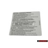 VW Original Adhesivo -Advertencia- Instrucciones De Seguridad - 1T0010342P