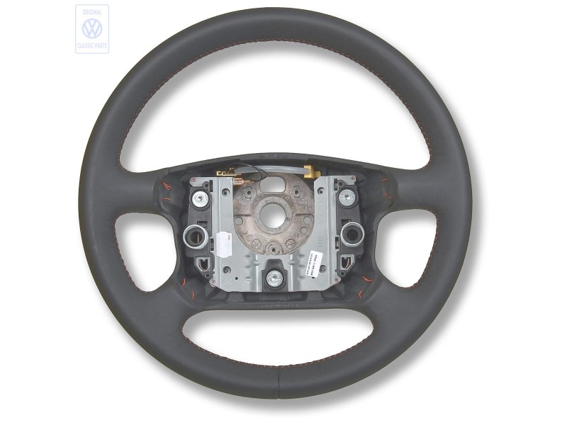 VW Original Volante Direccion Cuero Negro/Naranja Tropic - 1J0419091APHCB