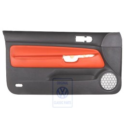 VW Original Panel De Puerta Cuero Negro/Naranja Tropic - 1J3867011CGGEB