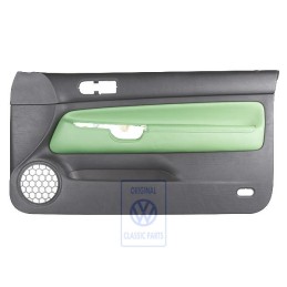 VW Original Panel De Puerta Cuero Negro/Verde Cosmic - 1J3867012CPGED