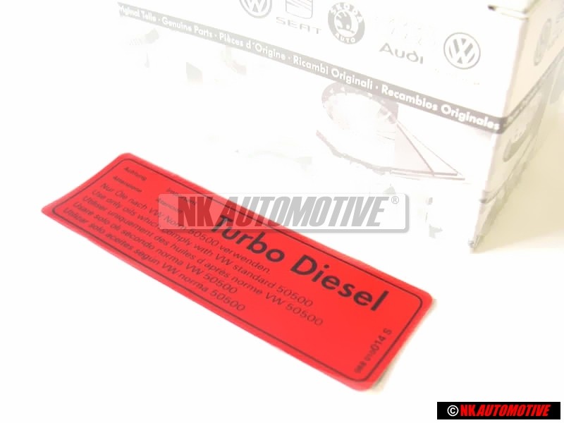 VW Original Placa 'Atencion Turbo' Diesel' ' Usar - 068010014S