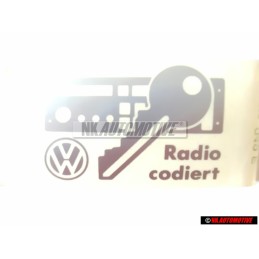 VW Original Placa 'Radiocodificacion' - 357010049E