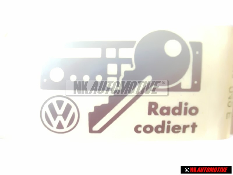 VW Original Placa 'Radiocodificacion' - 357010049E
