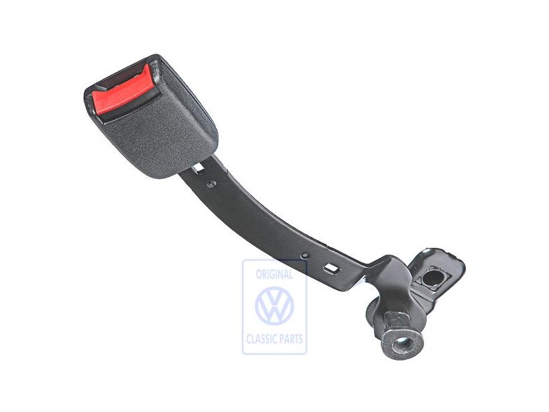 VW Original Cierre De Cinturon Negro Satinado/Rojo Fuego - 1J4858471 FCN