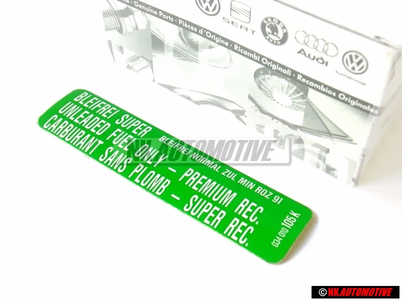 VW Original Adhesivo Min. Roz. 91 Bleifrei Super - Bleifrei - 034010105K