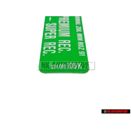 VW Original Adhesivo Min. Roz. 91 Bleifrei Super - Bleifrei - 034010105K