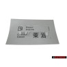 VW Original Adhesivo 'Diesel-Gazole' - 1H0010092L