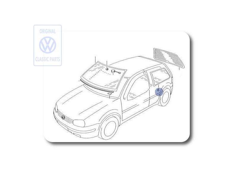 VW Original Cristal Lateral - 1J6845041