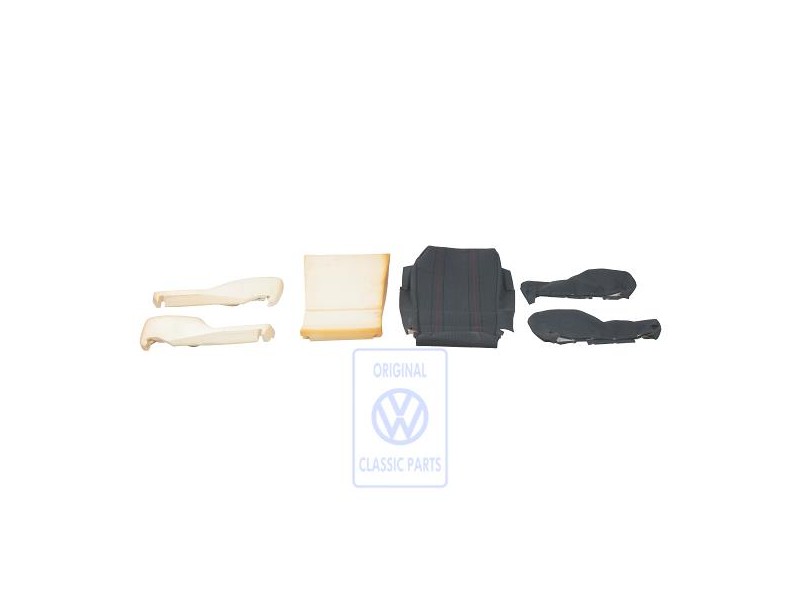 VW Original Tapizado Asiento Tejido Gris/Rojo - 191881370A WE9