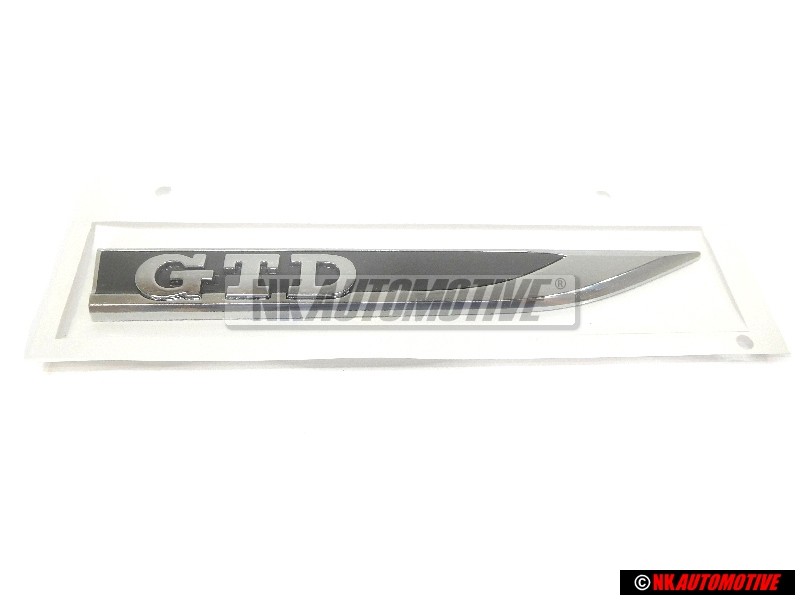 VW Original GTD Lado Rotulo Insignia Emblema Negro Cromo - 5G0853688BBCMT