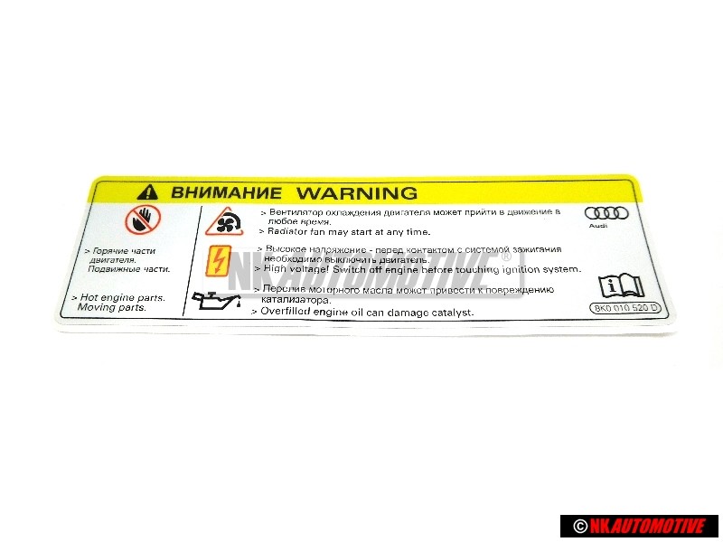 Audi Original Placa Ident. 'Cuidado Alta Tension - 8K0010520D
