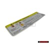 Audi Original Placa Ident. 'Cuidado Alta Tension - 8K0010520D