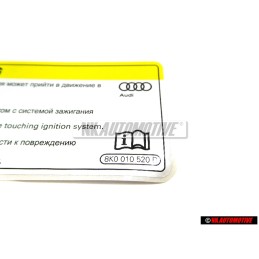 Audi Original Placa Ident. 'Cuidado Alta Tension - 8K0010520D