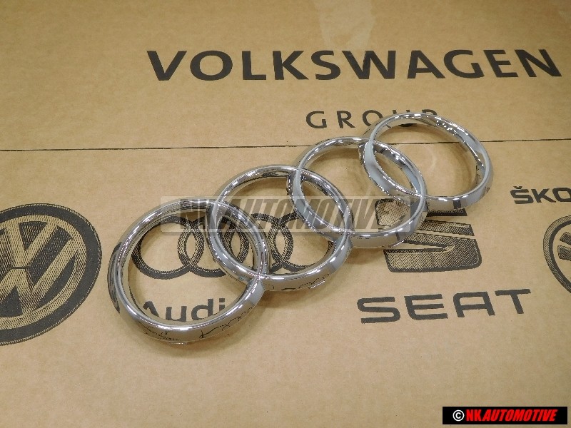 Audi Original Anillos Frente Simbolo Insignia Emblema Cromo - 8T0853605