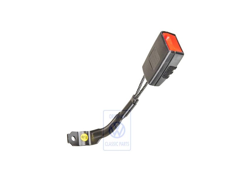 VW Original Cierre De Cinturon Negro Satinado/Rojo Fuego - 1K3857755A QVZ