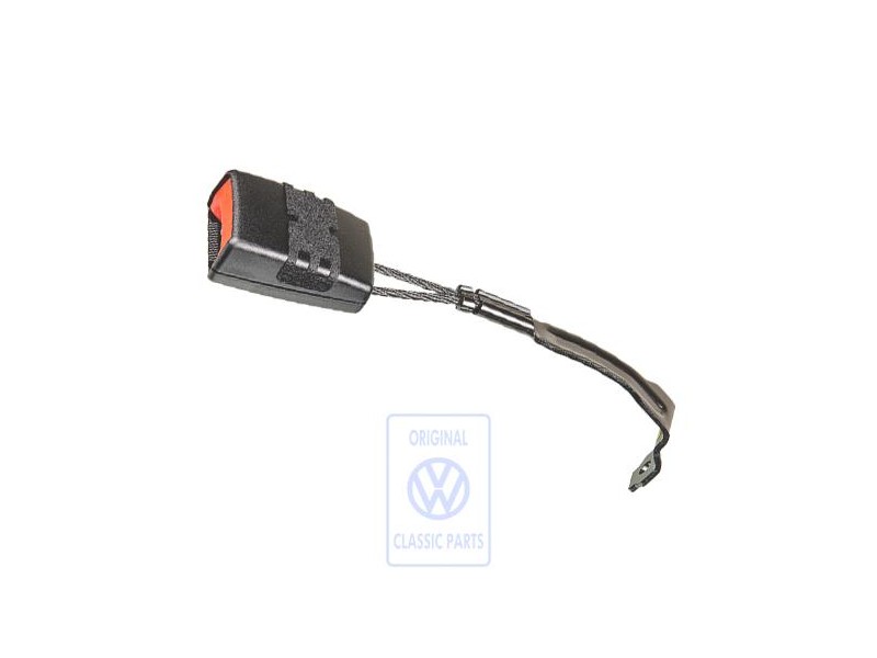 VW Original Cierre De Cinturon Negro Satinado/Rojo Fuego - 1K3857756 QVZ