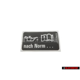 VW Original Adhesivo 'Aceite Segun Norma Vw' - 028010262Q