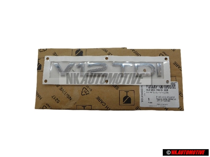 Audi Original V12 TDI Trasero Rotulo Insignia Emblema Cromo - 4L0853743D 2ZZ