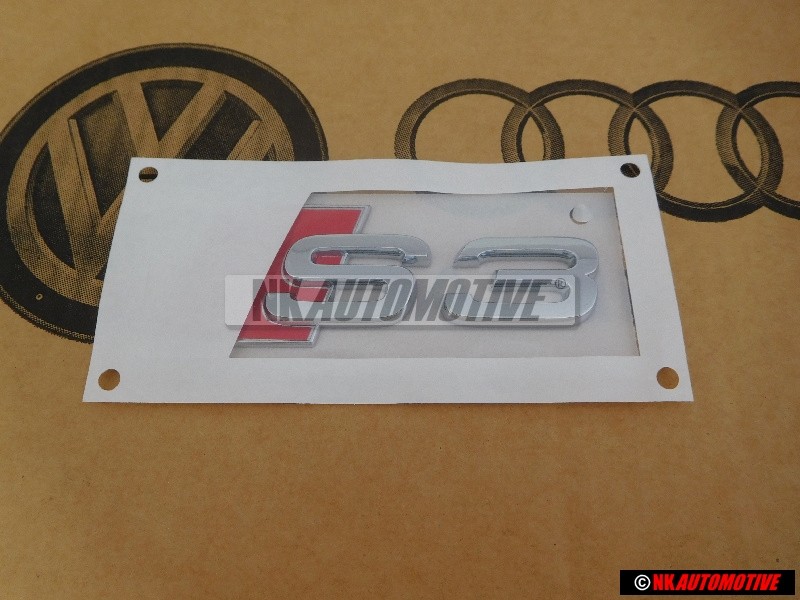 Audi Original S3 Trasero Rotulo Insignia Emblema Cromo Rojo - 8L0853735 2ZZ