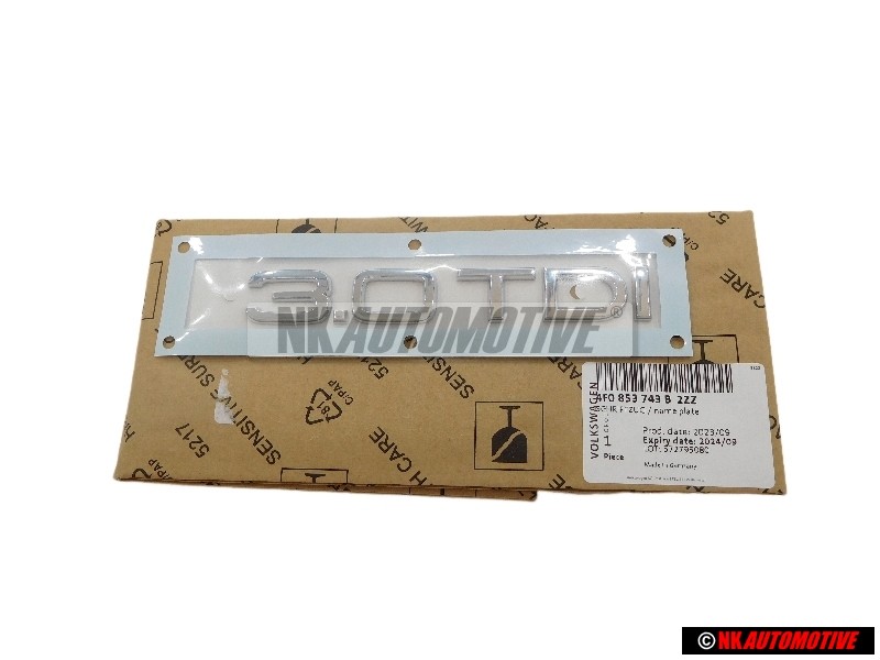 Audi Original 3.0 TDI Trasero Rotulo Insignia Emblema Cromo - 4F0853743B 2ZZ