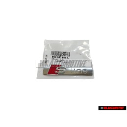 Audi Original S-LINE Lado Rotulo Insignia Emblema Cromo Rojo - 8N0853601A