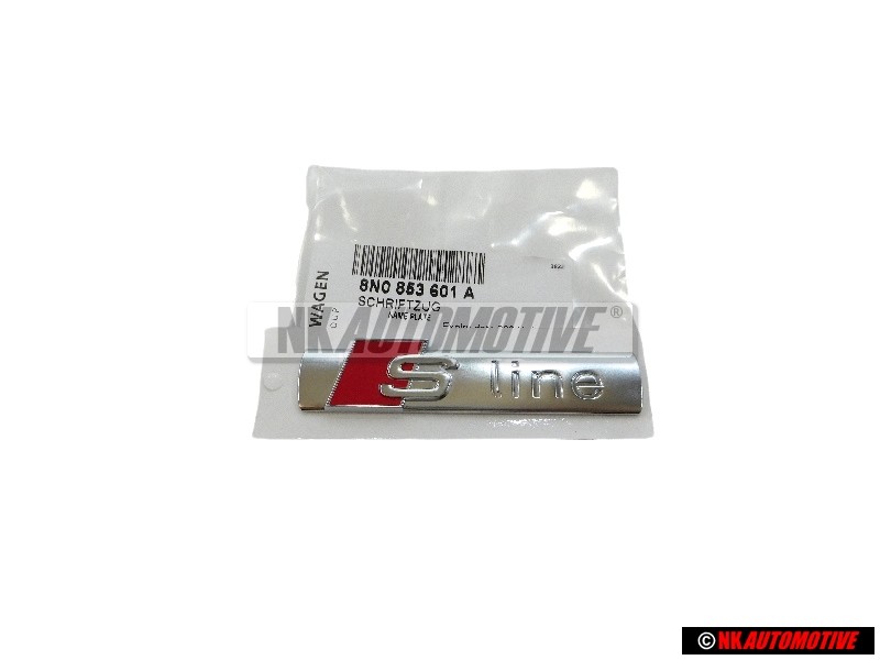 Audi Original S-LINE Lado Rotulo Insignia Emblema Cromo Rojo - 8N0853601A