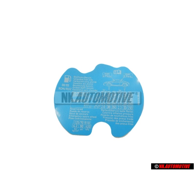 Audi Original Placa de identificacion Presion neumatico frio - 8N8010200Q